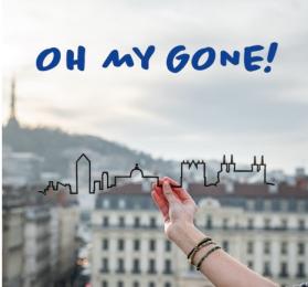 Vue de Lyon avec le logo ho my gone