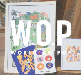 logo de WOP sur fond de papeterie 