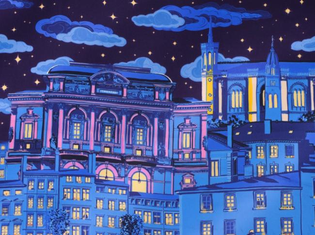 carré de soie Fete des Lumières