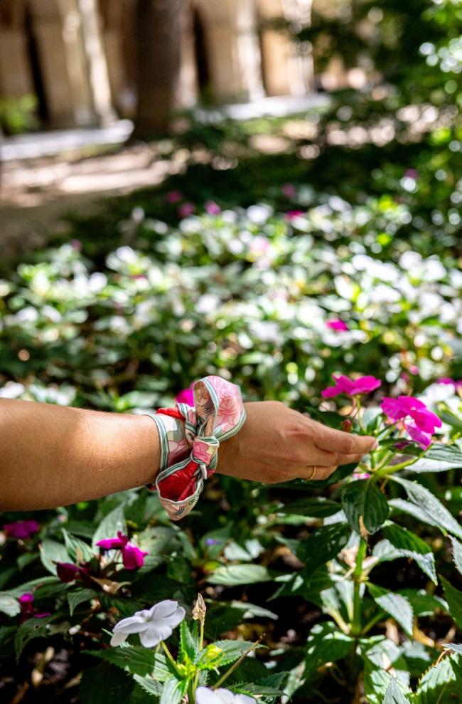 ruban de soie dans les roses
