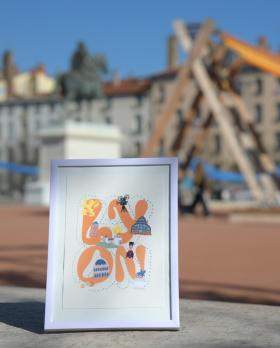 la carte postale de Wop encadrée