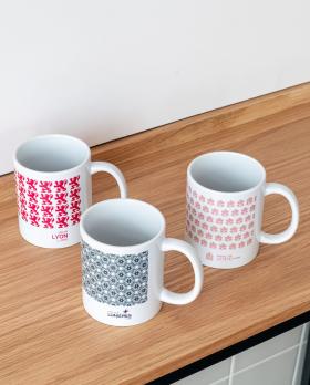 3 tasses : Ville de Lyon, Fête des Lumières et Parc de la Tête d'or
