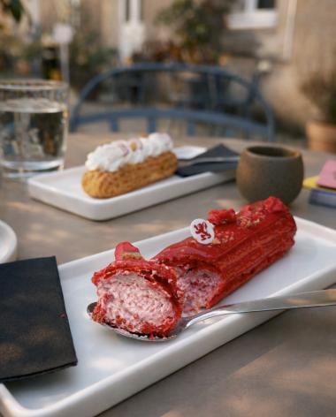 éclair à la praline rose au Musée des beaux arts